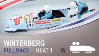 Winterberg  Womens Bobsleigh Heat 1 World Championships 2015  FIBT Official [upl. by Zrike]