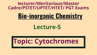 Cytochromes A B amp C and Cytochrome P450  Bioinorganic chemistry  lecture5 [upl. by Dickman]