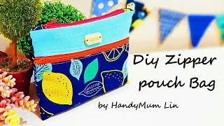 Useful zipper pouch tutorial 【Diy pouch】超实用拉链包教学分享 ＊4K HandyMum ❤❤ [upl. by Ilat]