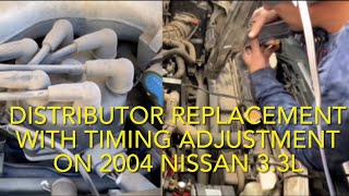 DISTRIBUTOR REPLACEMENT INCLUDING TIMING ADJUSTMENT ON 2004 NISSAN EXTERRA WITH 33L V6 ENGINE [upl. by Rihsab203]