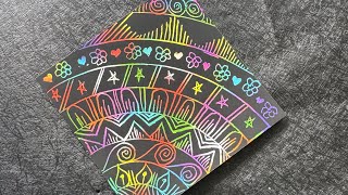 Mandala Art on Rainbow 🌈 Scratch paper  Asmr Video 2 [upl. by Soneson]