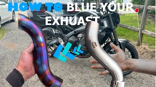 How to blueheat color your motorcycle exhaust [upl. by Dnamron]