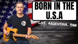 Bruce Springsteen  Born In The USA Live Buenos Aires Argentina 1988 guitar lesson [upl. by Neggem6]