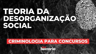 Teoria da Desorganização Social  Criminologia para concursos [upl. by Lenad]