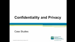 CONFIDENTIALITY AND PRIVACY CASE STUDIES [upl. by Eldridge]