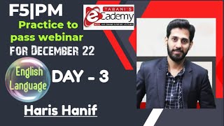 ACCA I F5PM I Practice to Pass Webinar I Haris Hanif [upl. by Einimod]