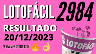 🍀 Resultado Lotofácil 2984 [upl. by Pitts176]