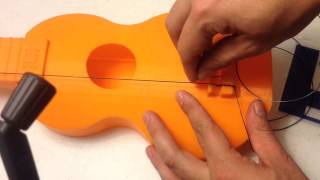 String or Restring a Ukulele  Make a 3D Printed Ukulele  Part 9 [upl. by Mayor328]