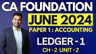 Introduction  Ch 2 Unit 2 Ledger  1  CA Foundation Accounts June 2024  CA Parag Gupta [upl. by Tlevesor866]