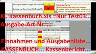 W0272 Kl Kassenbuchxls Nur Test03 AusgabenArten [upl. by Dyoll]