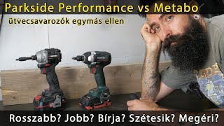 Parkside Performance vs Metabo ütvecsavarozó teszt összehasonlítás vélemény [upl. by Imerej18]