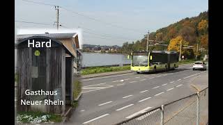 Haltestellenansagen Landbus Unterland Landbus Vorarlberg  Linie 140 [upl. by Goody]