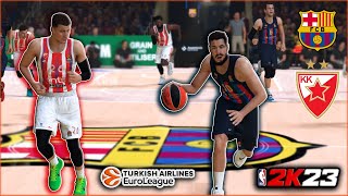 BARCELONA vs CRVENA ZVEZDA  EUROLEAGUE ROUND 29  NBA 2K23 [upl. by Jat]