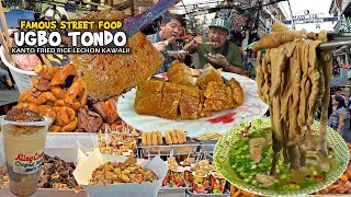 Filipino Street Food in “UGBO TONDO MANILA”  Kanto FRIED RICE LECHON KAWALI TUMBONG SOUP [upl. by Calvinna524]