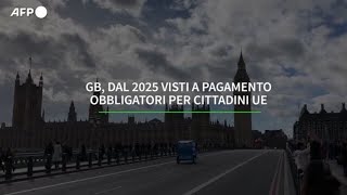 Regno Unito dal 2025 visti a pagamento obbligatori per cittadini Ue [upl. by Kelda]