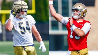 Notre Dame football update Riley Leonard Oline latest personnel nuggets more [upl. by Ahouh914]