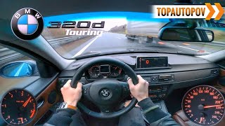 BMW 320d E91 Touring 120kW 16 4K TEST DRIVE POV  ACCELERATION SOUND EMERG BRAKE🔸TopAutoPOV [upl. by Arhoz284]