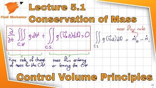 Fluid Mechanics 51  Conservation of Mass for a Control Volume [upl. by Harbard]