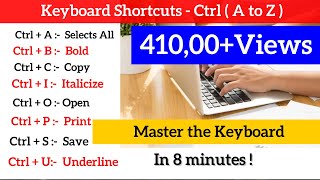 Ctrl A to Z Shortcut Keys  Keyboard Shortcuts  CTRL Shortcut Keys of Computer  shortcuts keyboard [upl. by Ahsemot]