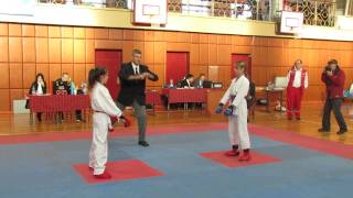 Tukums open 16 karate championship Girls kumite U14 45kg [upl. by Peisch]