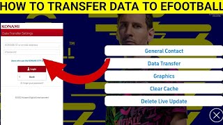 How To Link Konami ID To eFootball 2023 Mobile  How To Transfer Data From PES 2021 [upl. by Brenner232]