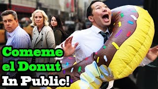 COMEME EL DONUT Eat my Donut  SINGING IN PUBLIC [upl. by Ahsilaf]