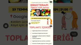 ERGOTERAPİ TERCİH TOPLANTISI  29 TEMMUZ PAZARTESİ 2100 yks2024 ergoterapi üniversite [upl. by Tahp30]