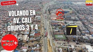 Volando en Drone en TransMilenio Av Ciudad de Cali en Bogotá 🇨🇴  Avances en Grupos 3 y 4  May 24 [upl. by Haimrej]