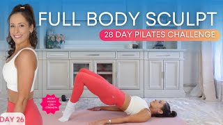 20 Min Full Body Pilates Workout  Pilates for Weight Loss Challenge Day 26 [upl. by Notyarb]