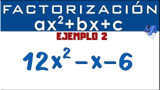 Factorización trinomio de la forma ax2bxc  Ejemplo 2 [upl. by Auqenwahs]