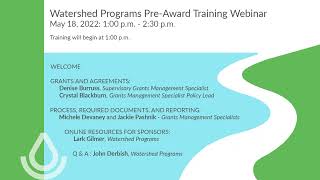 NRCS Watershed Programs PreAward Training Webinar for Sponsors [upl. by Colet]