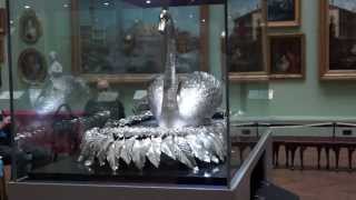 Silver Swan ClockworkAutomaton made abt1772 Bowes Museum Barnard Castle County Durham 52014 [upl. by Lednor]