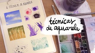 6 TÉCNICAS DE AQUARELA SUPER FÁCEIS [upl. by Eugenie]