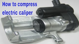 How to retract and compress electric brake caliper [upl. by Irtimd752]