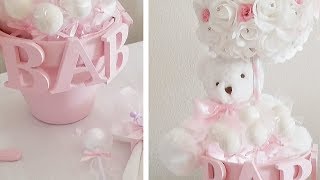 BABY SHOWER LIGHT UP TEDDY BEAR CENTERPIECE DIY DECOR [upl. by Norman325]