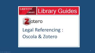 Using Zotero with the Oscola legal referencing system [upl. by Koss]