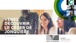 Webinaire  Cégep de Jonquière [upl. by Yvehc]