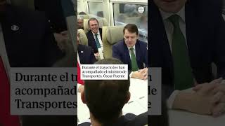 El Rey y Sánchez viajan en tren para inaugurar la Variante Ferroviaria de Pajares Rey Sánchez [upl. by Denice]