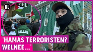 Agressieve proPalestina demonstrant scheldt PowNedploeg uit [upl. by Liv]