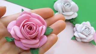 Easiest way to make a foamiran roseFoam Rose TutorialEasy Rose DIYDIY Foam Flower [upl. by Walling]