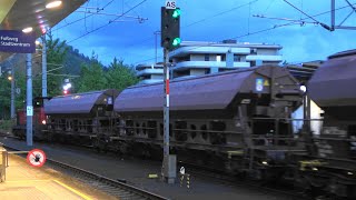 Feldkirch Bahnhof Güterzüge bei ☀️Sonnenaufgang mit RH1144 Taurus RH2068 [upl. by Aleel431]