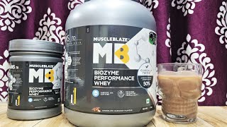 MuscleBlaze Biozyme Whey Protein Review  MB Biozyme Whey Protein  Chocolate Hazelnut [upl. by Aihtniroc]