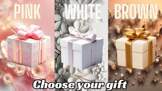 Choose your gift 🎁💝🤩🤮  3 gift box challenge Pink White amp Brown giftboxchallenge pinkvsblue [upl. by Iphigeniah]