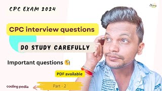 CPC interview questions ll Important questions ll Part 2 aapc cpc cpt medicalcoding cpcexam [upl. by Terrell]