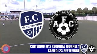 SAMEDI 23 SEPTEMBRE U12 REG FC FRANCONVILLE  ARGENTEUIL FC LE MATCH [upl. by Atikir]