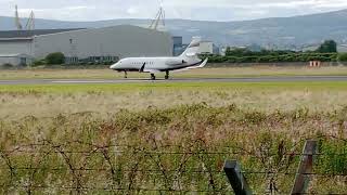 Luxaviation UK Dassault Falcon 2000LXS lands into Belfast BHD 15092024 [upl. by Klump]