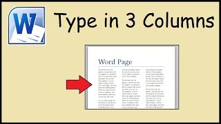 How to type in 3 columns Word [upl. by Sherill]