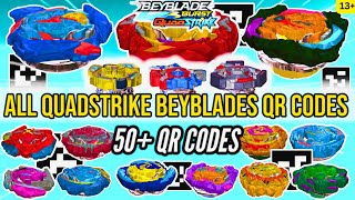 All COMPLETE 55 QUADSTRIKE BEYBLADES QR CODES 2023  All Waves  BEYBLADE BURST QUAD STRIKE APP [upl. by Garvey520]