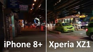 Sony Xperia XZ1 vs iPhone 8 Plus Camera Test Low Light OIS Zoom [upl. by Guillema]