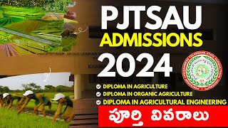 PJTSAU Admission 2024  Agriculture Diploma Courses Admissions in PJTSAU  Diploma Courses 2024 [upl. by Assilev129]